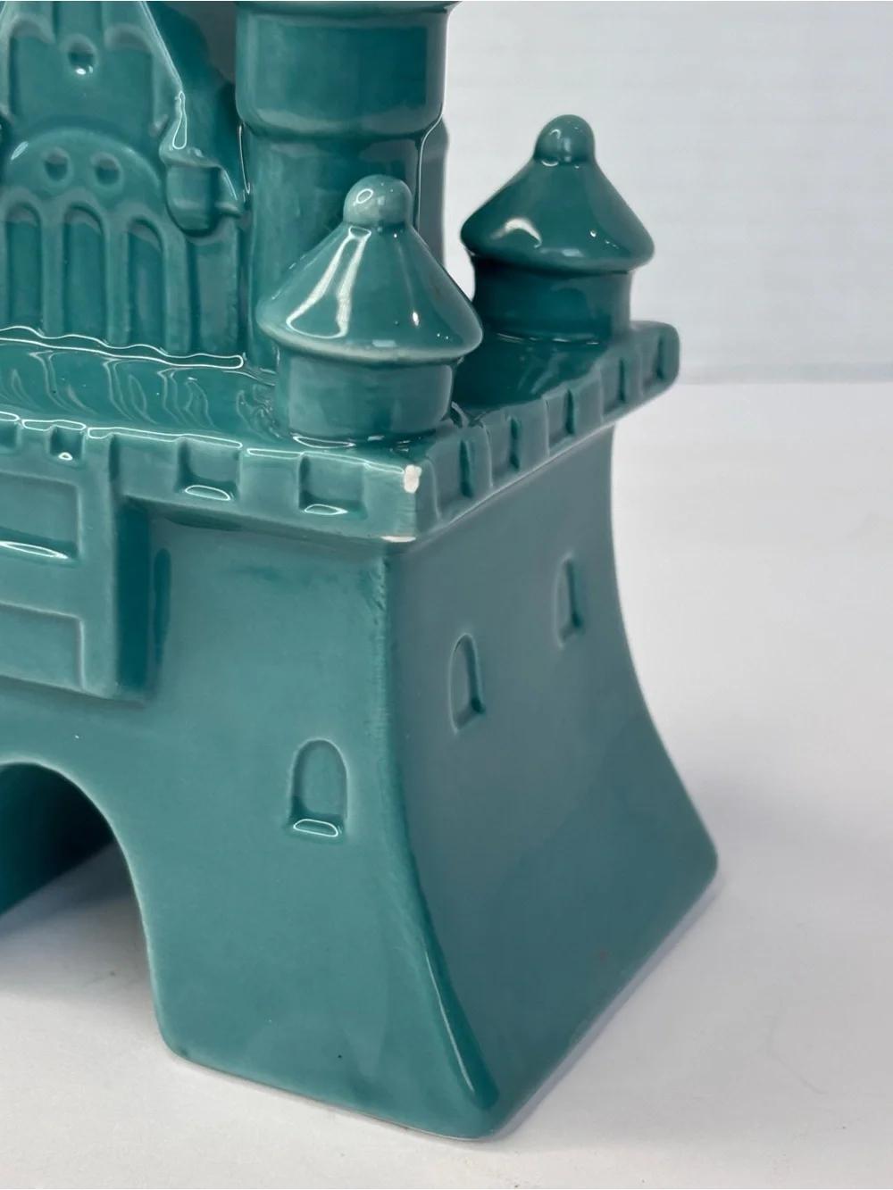 Disney Parks Fantasyland Castle Teal Blue Ceramic Figure Cake Topper Decoration